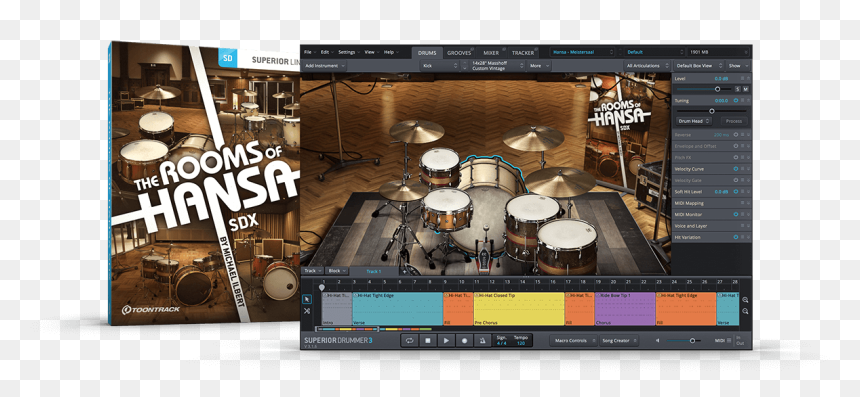 Toontrack The Rooms Of Hansa Sdx, HD Png Download - drummer png