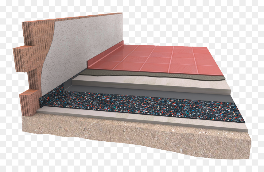 Damtec Estra Aufbau - Concrete Floor Sound Insulation, HD Png Download - concrete floor png