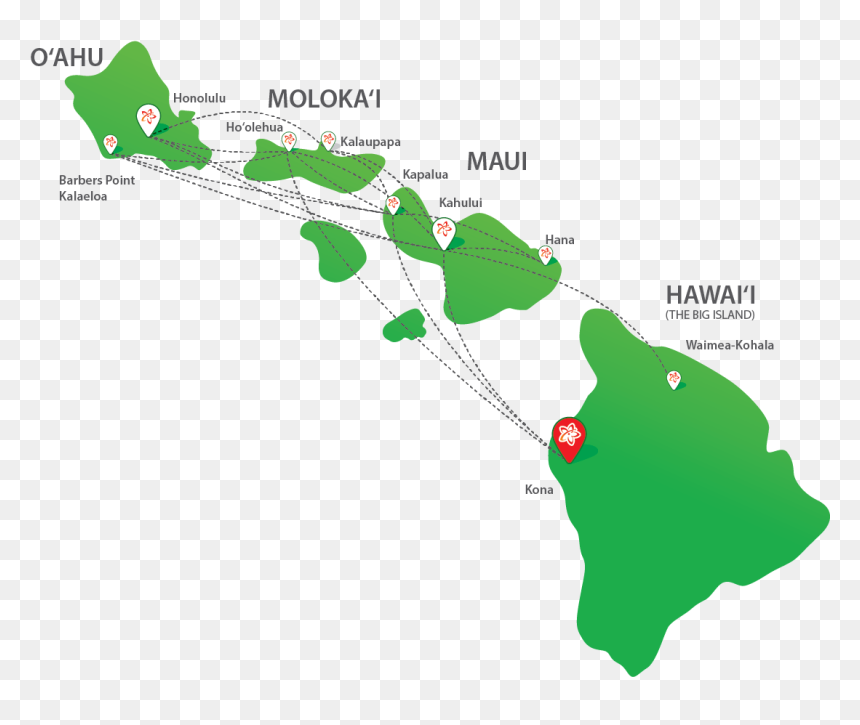 Mok Routemap - Island Is Ogg Airport, HD Png Download - hawaii map png