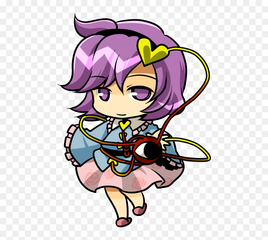 Chibi Floral Print Hairband Hat Heart Komeiji Satori - Cartoon, HD Png Download - floral print png