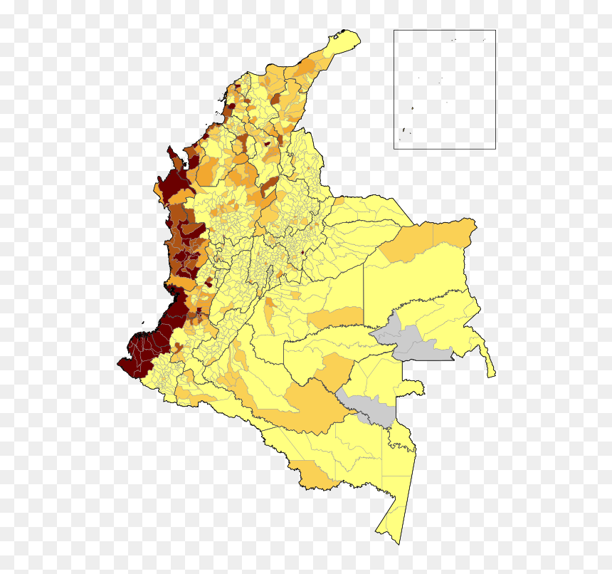 Colombia Ethnic Groups Map, HD Png Download - colombia map png