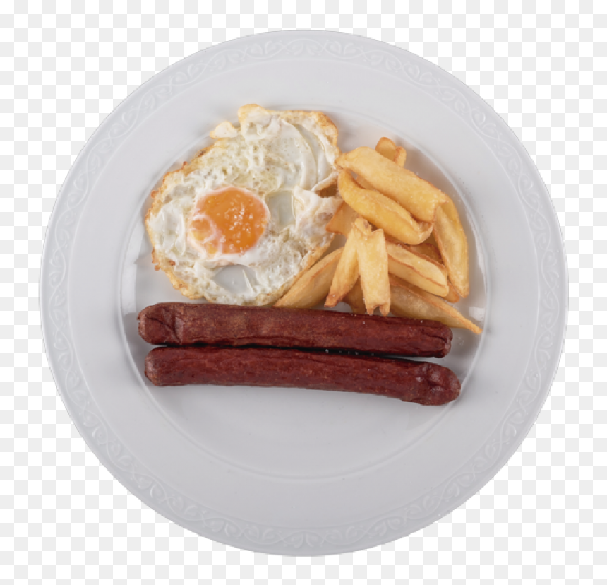 Salchicha Huevos Y Papas Fritas - Salchichas Papas Y Huevo, HD Png Download - papas fritas png