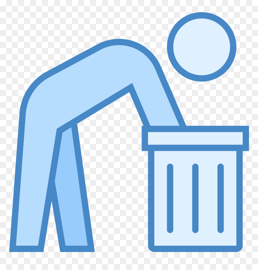 It"s A Figure Of A Man Leaning Over Into A Garbage - Recycling Symbol, HD Png Download - person leaning png
