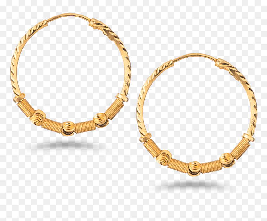 22ct Gold Hoop Earring , Png Download - Bracelet, Transparent Png - hoop earring png