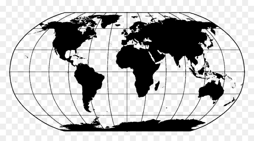 World Map Png Black, Transparent Png - black globe png