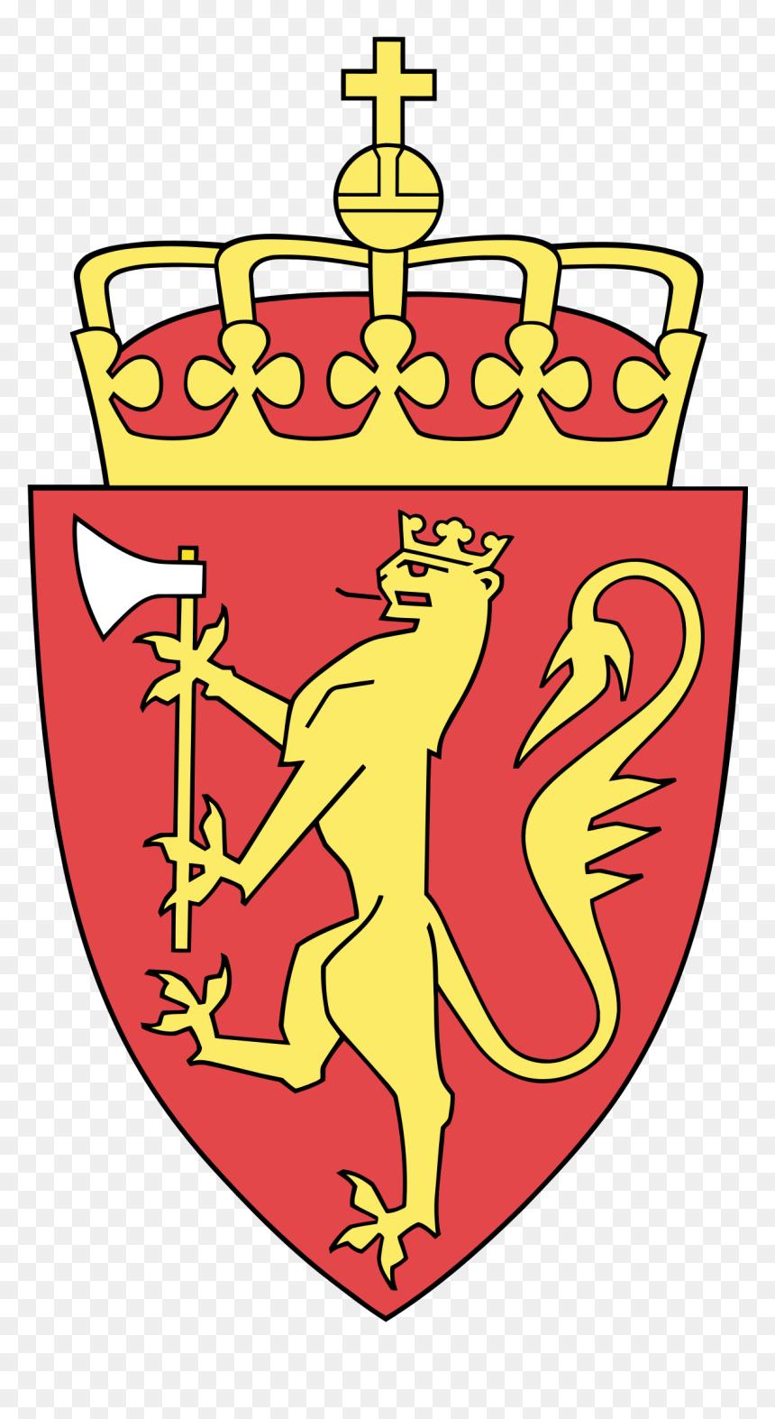 Lion & Bat Shield Kingdom Baseball Clipart Clip Download - Norway Coat Of Arms, HD Png Download - lion crest png