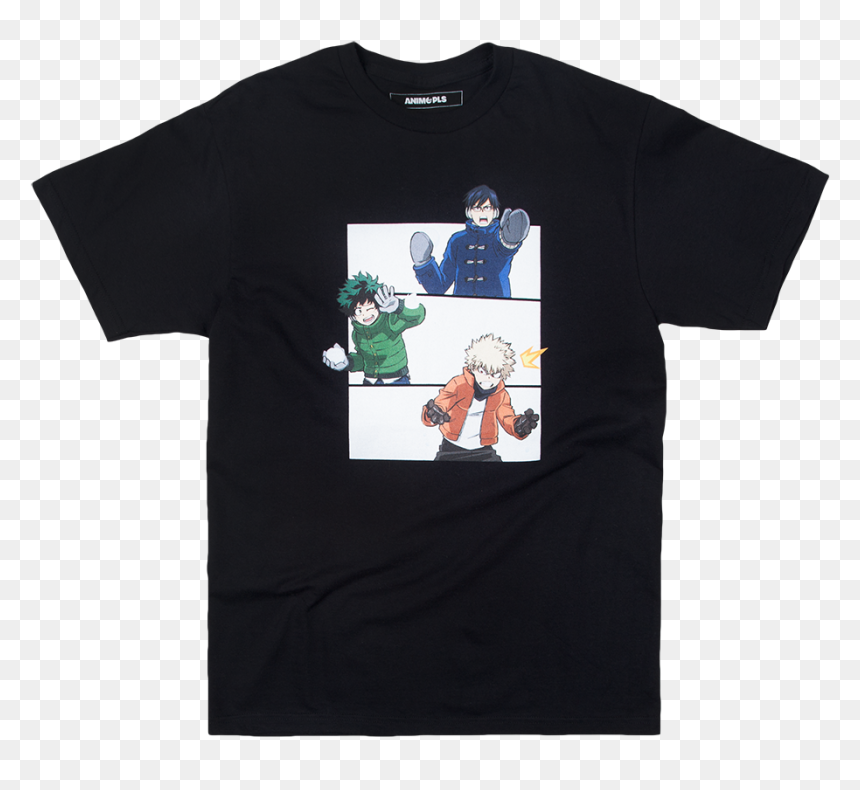 My Hero Academia Snow Ball Fight Black Tee - Active Shirt, HD Png Download - snow ball png