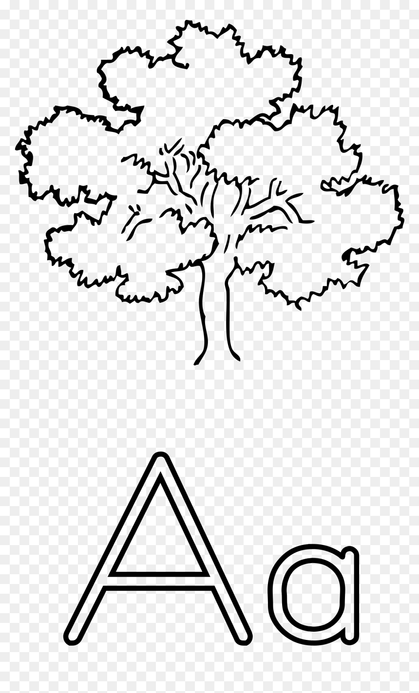 Letra A De Ã¡rbol Clip Arts - Oak Tree Drawing Easy, HD Png Download - zanahoria png