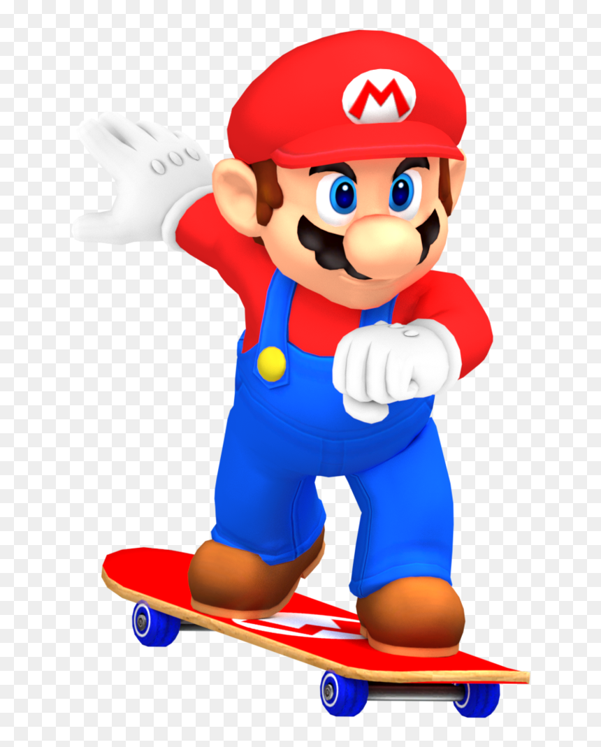 Skateboarding Clip Cartoon - Mario On A Skateboard, HD Png Download - skateboarding png