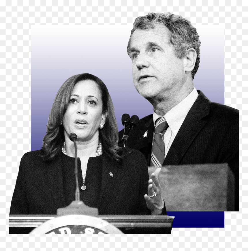Illustration Of Sherrod Brown And Kamala Harris, HD Png Download - person leaning png