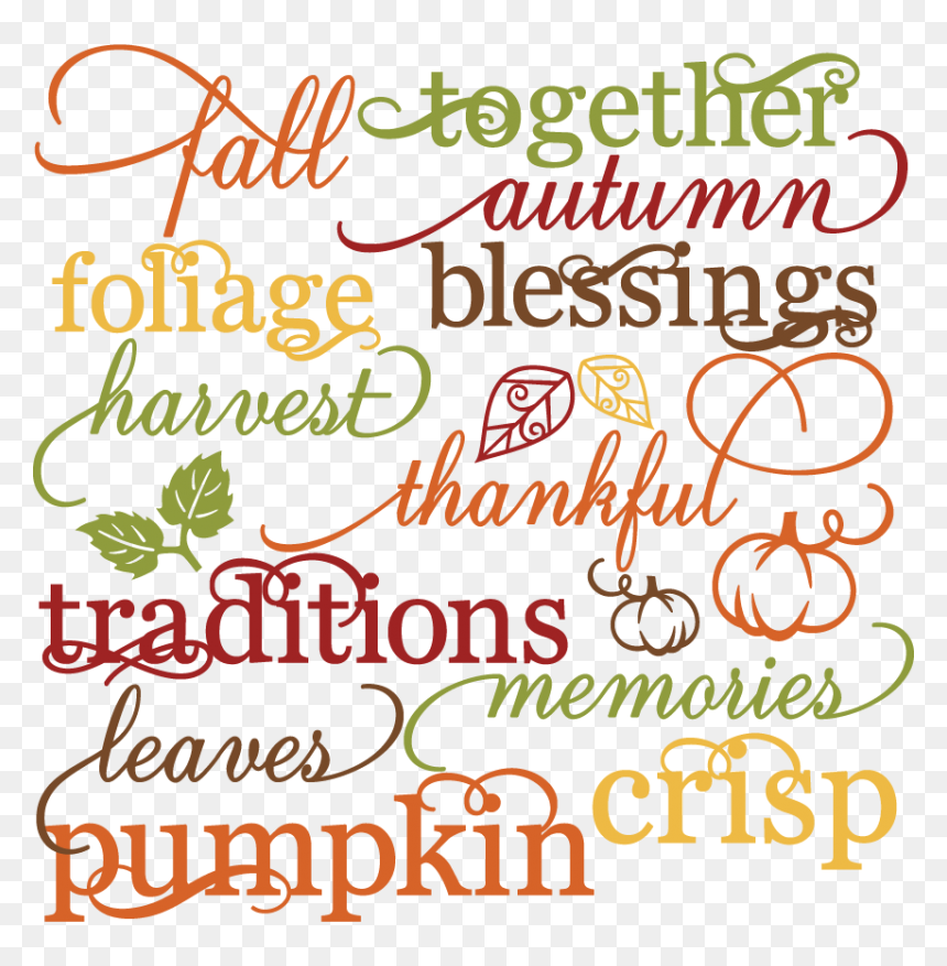 28 Collection Of Fall Sayings Clipart - Fall Words, HD Png Download - fall clipart png