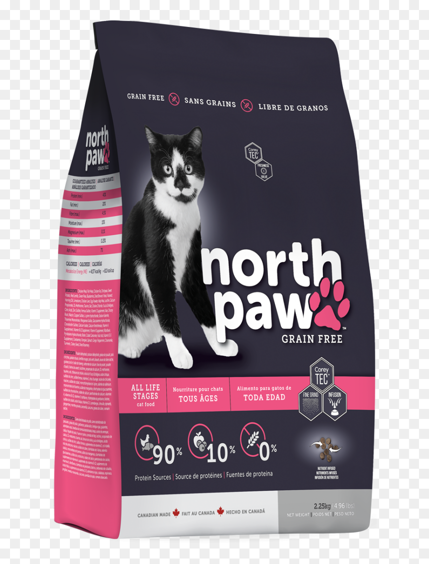 North Paw Cat All Life Package - North Paw Cat Food, HD Png Download - cat food png