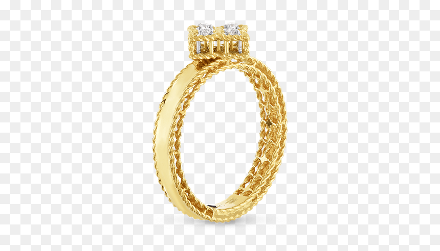 Roberto Coin Small Ring With Diamonds - Engagement Ring, HD Png Download - hoop earring png