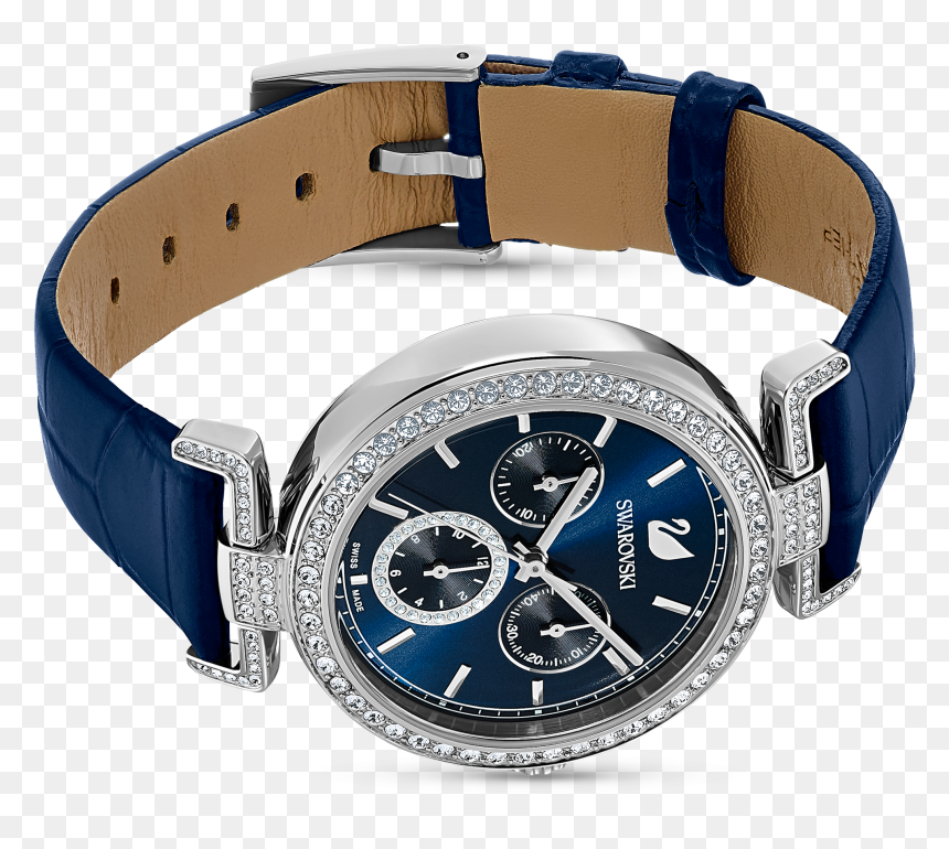 Era Journey Watch, Leather Strap, Blue, Silver Tone - Analog Watch, HD Png Download - leather strap png