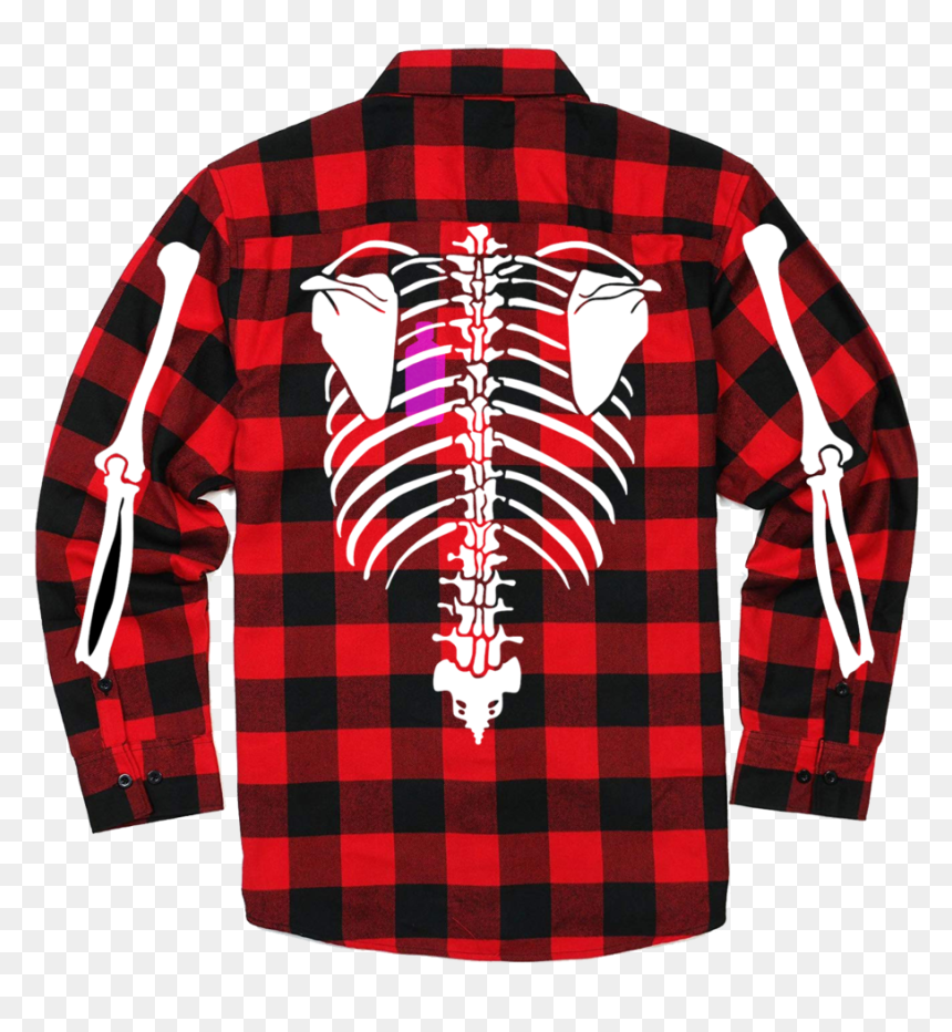 Skelton Heart Flannel - Flannel With Skeleton, HD Png Download - skelton png