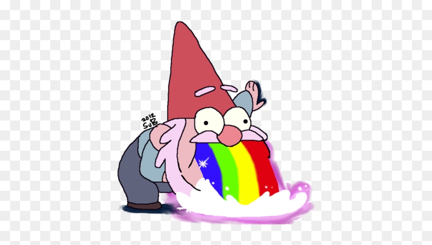 Gnome Throwing Up Rainbows By - Throwing Up Rainbows, HD Png Download - rainbows png