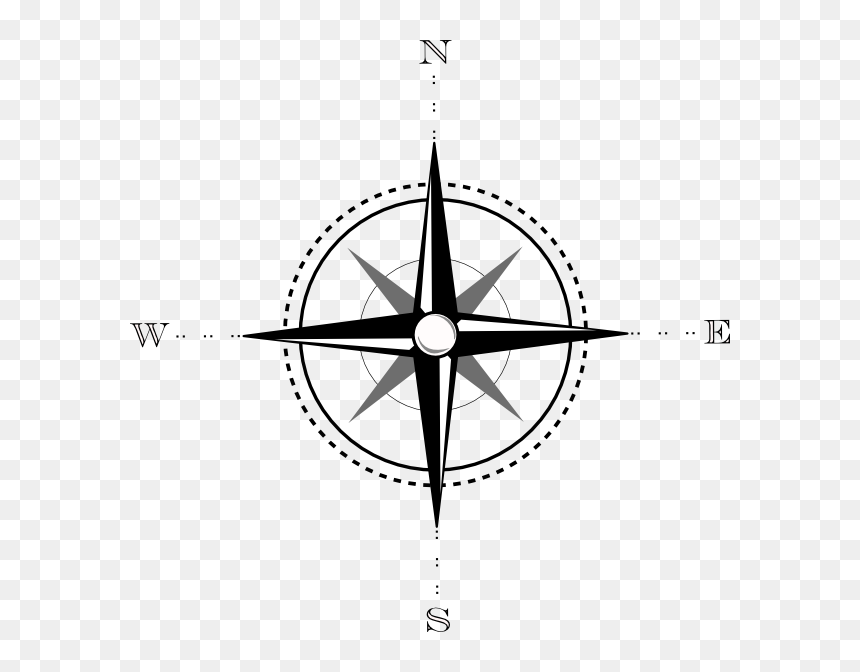 Clip Art At Clker - Compass On A Map Png, Transparent Png - compass vector png