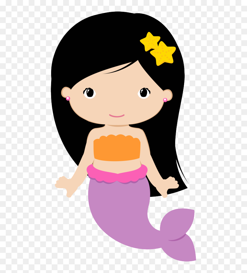 Cartoon Mermaid Clip Art, HD Png Download - cute mermaid png