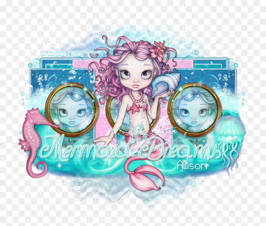 Cute Mermaid Tube By Caron Vinson, Available At Cdo, - Illustration, HD Png Download - cute mermaid png