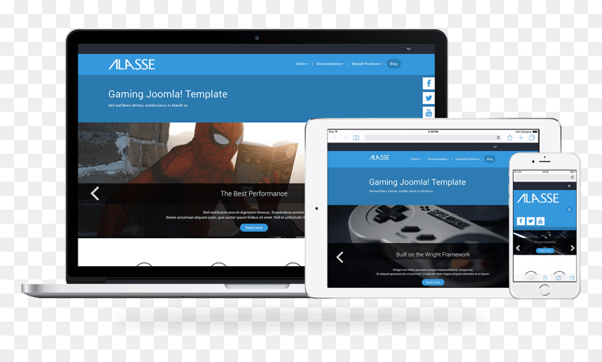 Alasse, A Gaming Joomla Template From Joomlashack - Tablet Computer, HD Png Download - joomla logo png