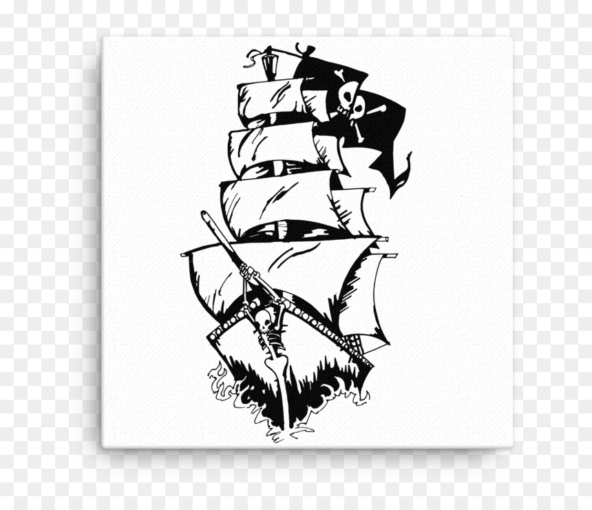 Transparent Pirate Ship Silhouette Png - Pirate Ship Images Black And White, Png Download - anchor silhouette png