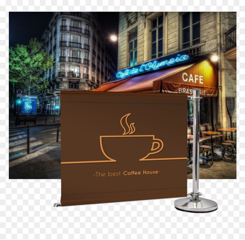 Cafe Barrier Add On Product Cat Image - Zoom Background Paris Cafe, HD Png Download - coffee shop png