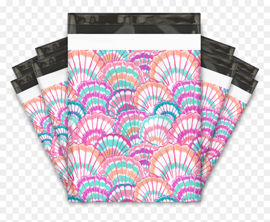 Seashells Designer Poly Mailers Shipping Envelopes - Rose Poly Mailers, HD Png Download - emoji 100 png