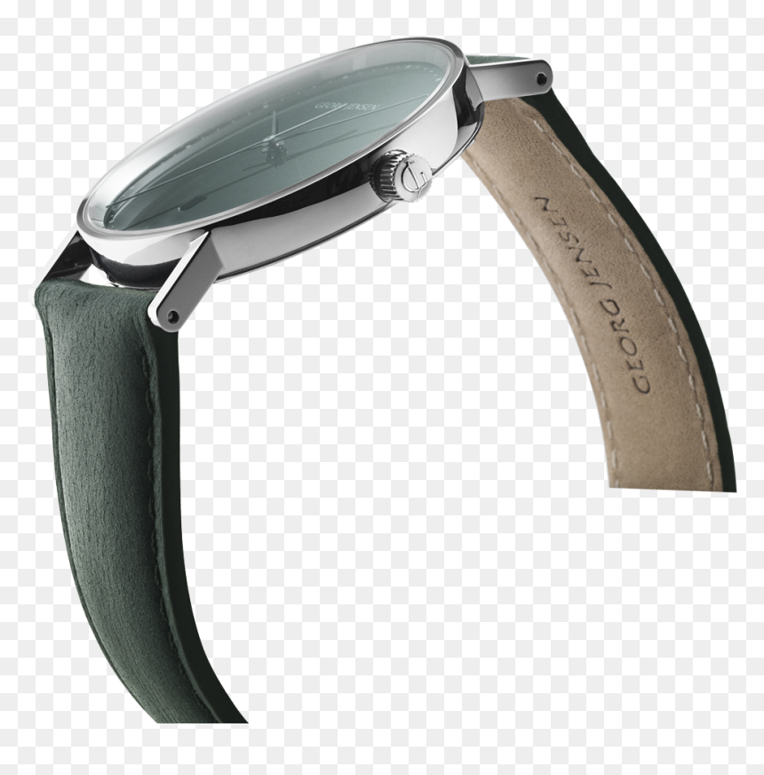 41 Mm, Quartz, Green Dial, Green Leather Strap - Georg Jensen Koppel 41mm Blue, HD Png Download - leather strap png
