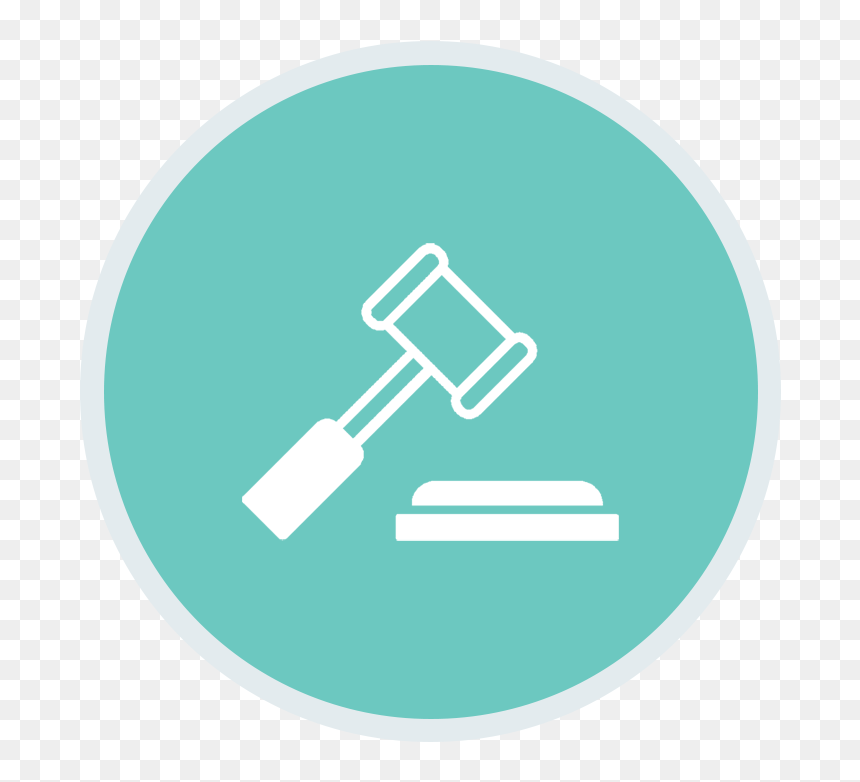 Gavel Icon Inside Turquoise Circle - Circle, HD Png Download - gavel icon png