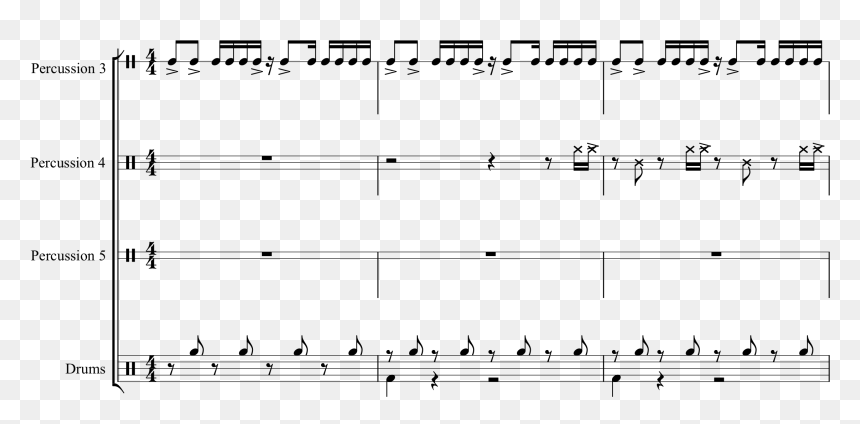 Drumsets With Less Than Five Lines - Sheet Music, HD Png Download - music lines png