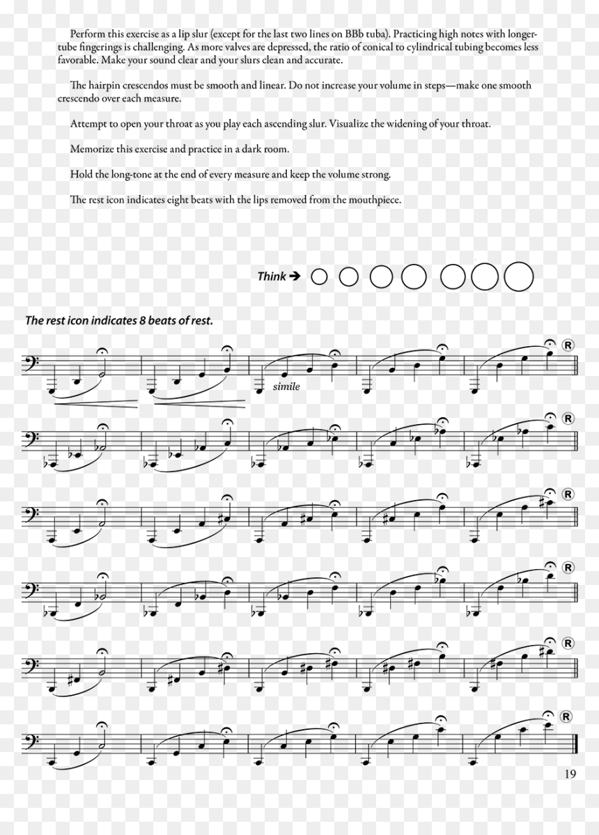Developing High Register For Tuba Vol - Sheet Music, HD Png Download - music lines png