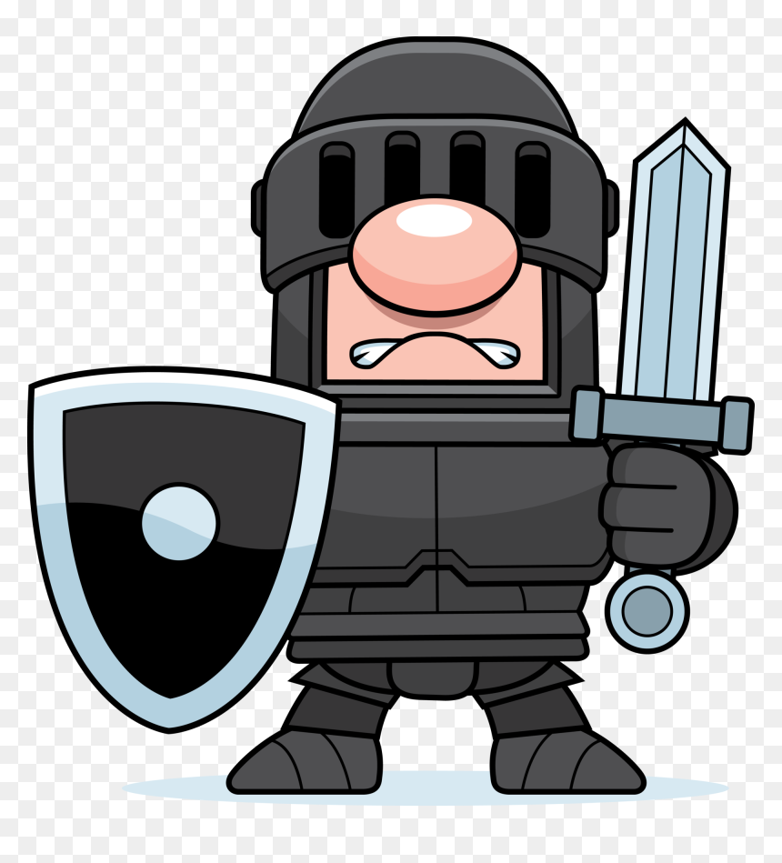 Baby Toys Clipart Black And White - Cartoon Medieval Knight, HD Png Download - suit of armor png