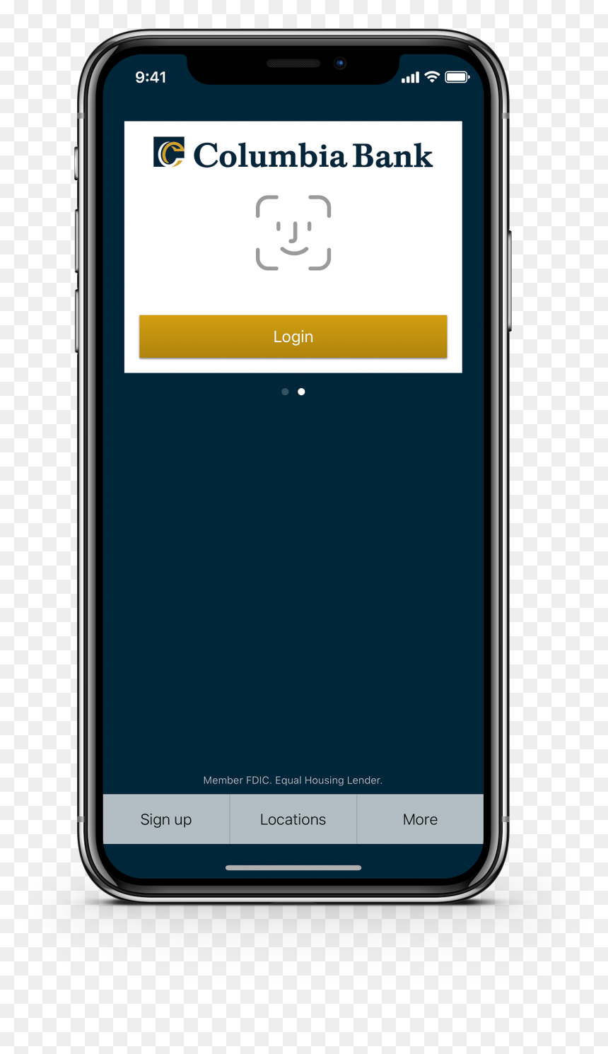 Columbia Bank App Preview - Smartphone, HD Png Download - equal housing lender png