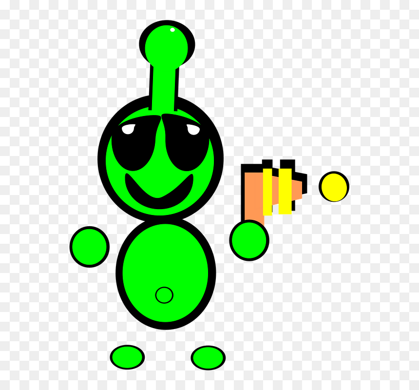 Marciano Con Pistola, HD Png Download - green alien png