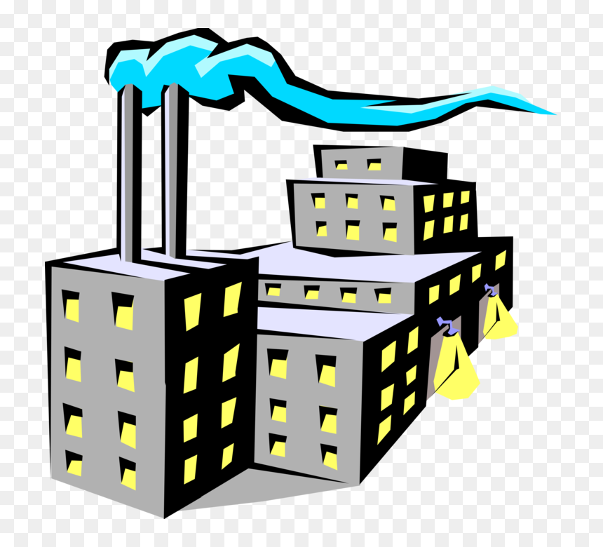 Vector Illustration Of Industrial Manufacturing Factory - Foody Buddy, HD Png Download - smoke stack png