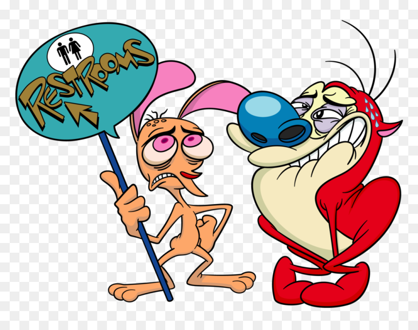 Ren And Stimpy Bathroom Sign - Nickelodeon Studios Ren And Stimpy, HD Png Download - ren and stimpy png