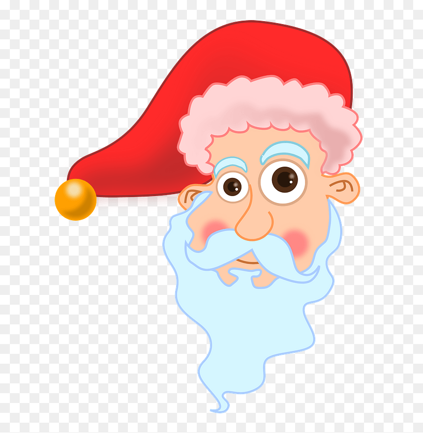 Santa Head Clipart - Cartoon, HD Png Download - santa head png