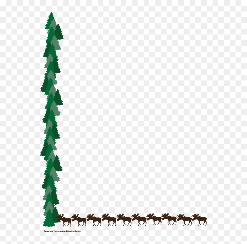 Moose Border Clip Art, HD Png Download - tree border png