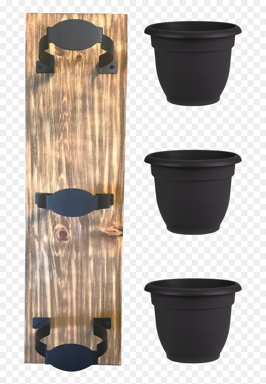 Herb Kit In Black - Flowerpot, HD Png Download - planters png