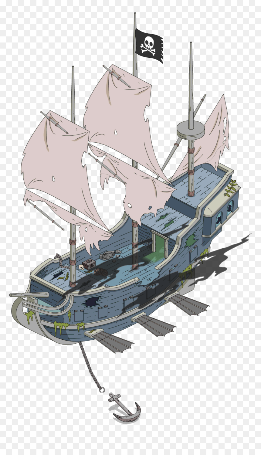 Tapped Out Ghost Pirate Airship - Simpsons Tapped Out Boat, HD Png Download - pirate boat png