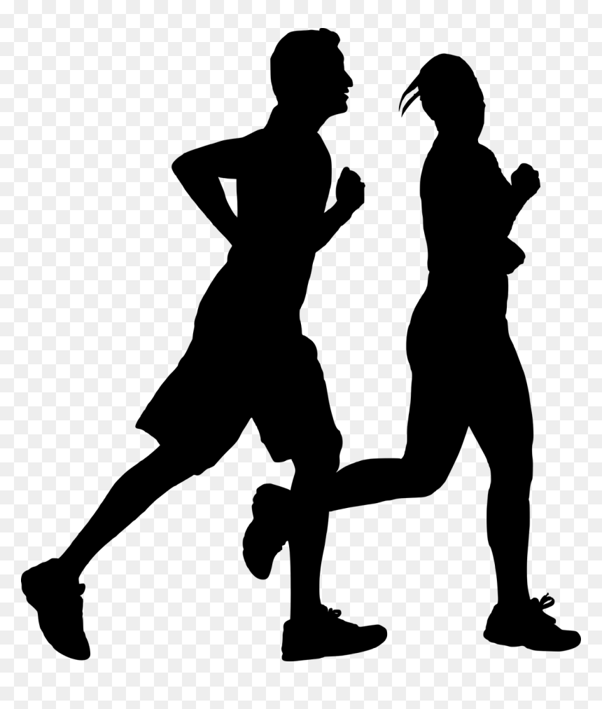 Running Man Silhouette - Hombre Y Mujer Corriendo Png, Transparent Png - running man silhouette png