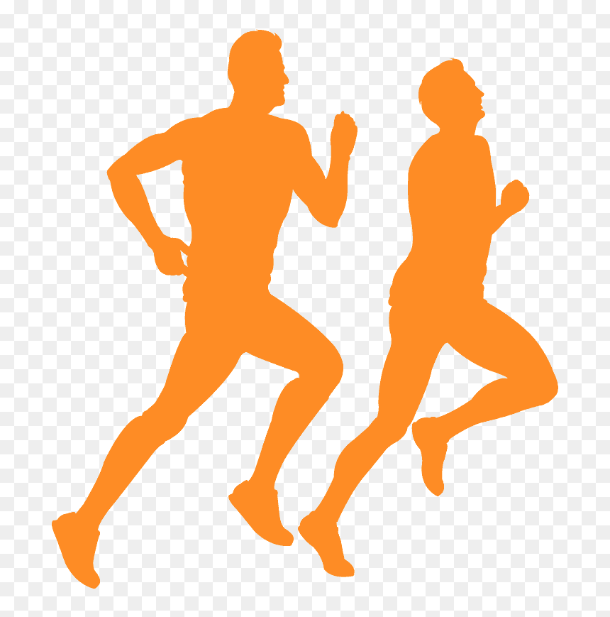 Silhouette Running, HD Png Download - running man silhouette png