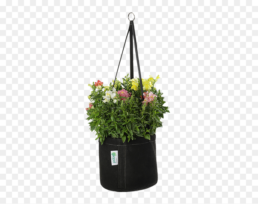 Hanging Fabric Pots Png, Transparent Png - hanging flowers png