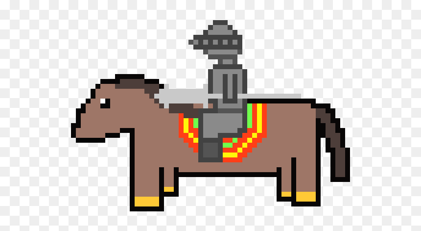 Knight On Horse Pixel Art, HD Png Download - ha ha ha png
