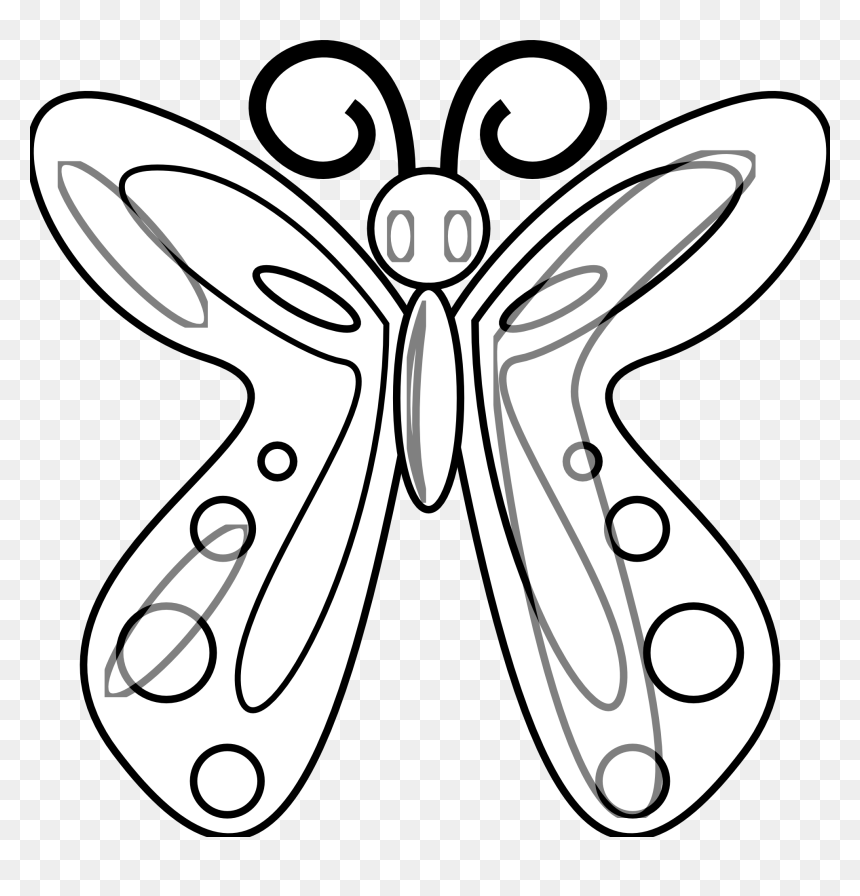 Butterfly Net Drawing Clipart Panda - Black And White Clipart Butterfly, HD Png Download - butterfly net png