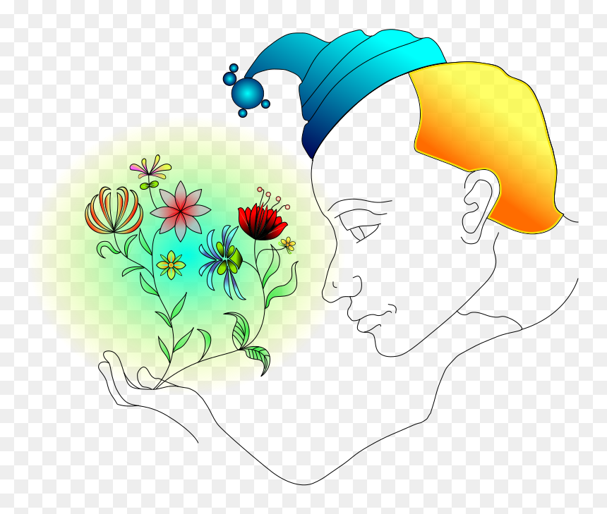 Man With Glowing Flowers In His Hand - Clip Art, HD Png Download - glowing line png