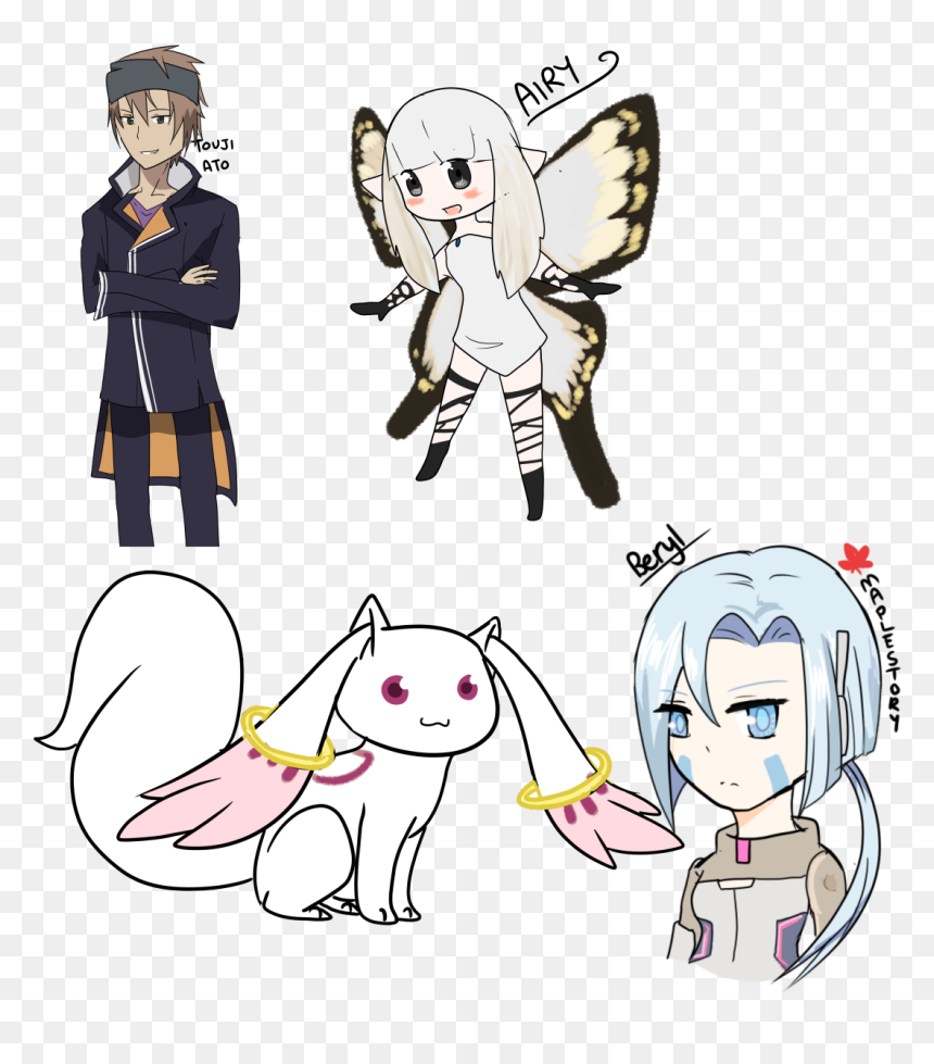Doodles Combined From The Past Few Hours 
top Left - Cartoon, HD Png Download - kyubey png