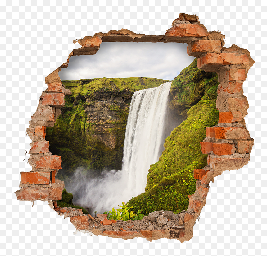 Trompe L"oeil Waterfall Visual Effects Wall Sticker - Adesivo De Parede Homem Aranha, HD Png Download - waterfall texture png