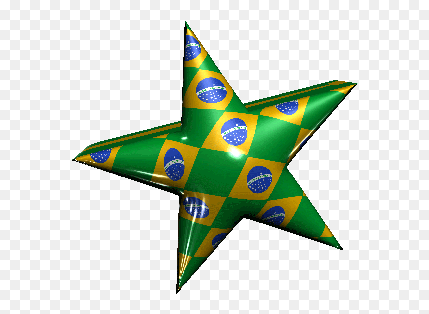 3d Brazilian Star Animated - Toy Airplane, HD Png Download - 3d star png