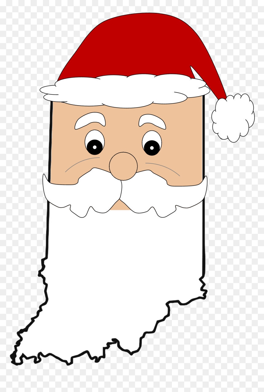 Santa Claus Indiana Clipart , Png Download - Cartoon, Transparent Png - santa head png